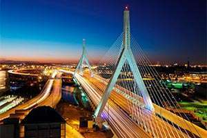 City of boston iconic bridge